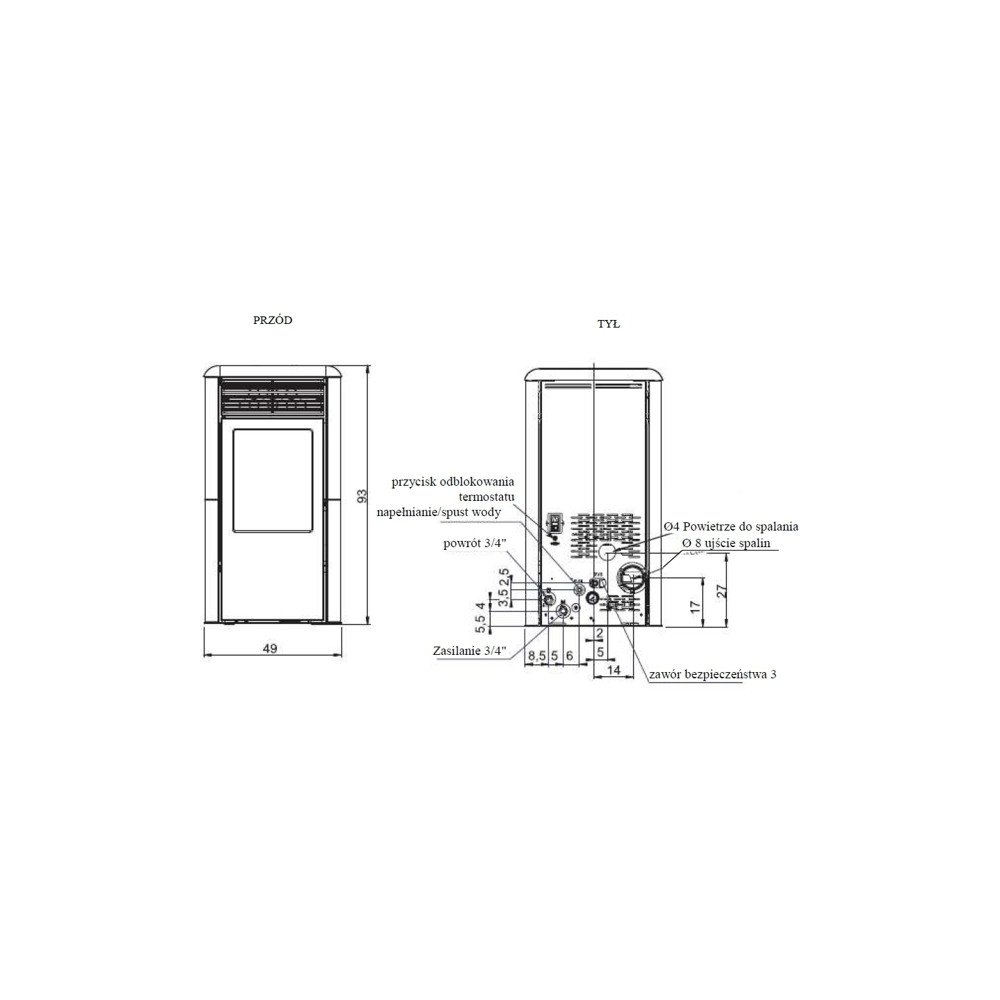 Piecyk wodny na pellet IDROPOINT2 11,3 kW