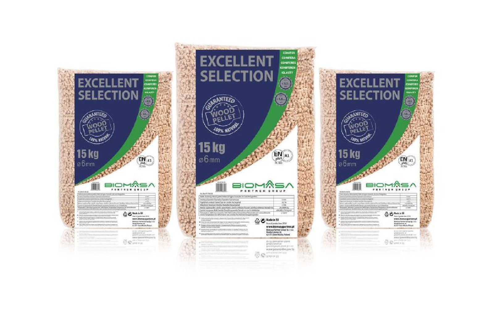 Pellet Excellent Selection – naturalny surowiec, 15 kg