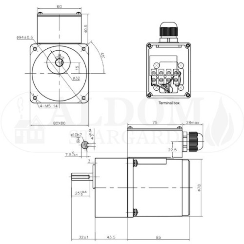 Motoreduktor 25W 4GN 100K