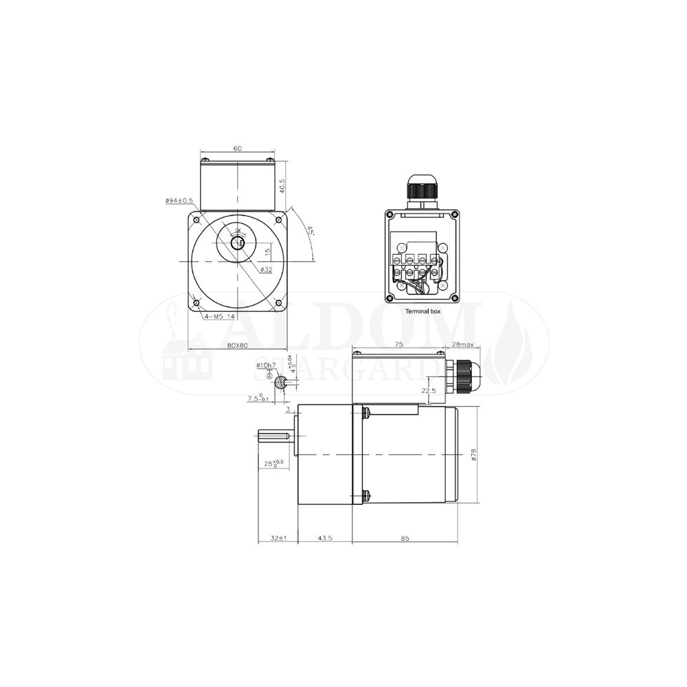 Motoreduktor 25W 4GN 100K