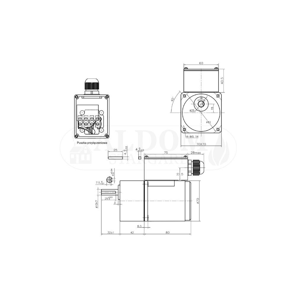 Motoreduktor 15W 3 GN 50K